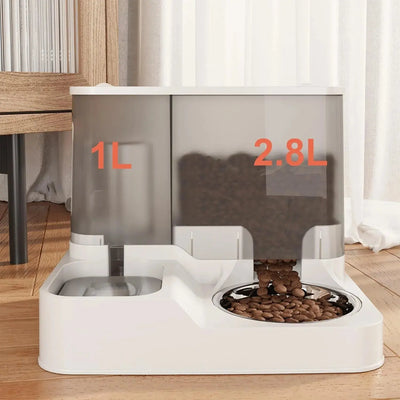 2 in1 Feeder Food Water Dispenser Bowl Automatic Dog Cat Bottle Pet Self Feeding Free Shipping Only UK