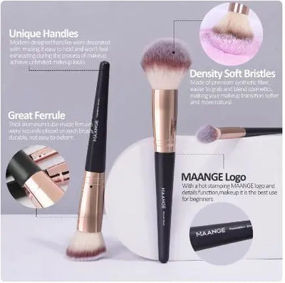 Maange 18Pcs Makeup Brushes Storage Set Soft Bristles Foundation Brushes Eyeshadow Blusher Concealer For Women Beginner Kit Free Shipping Worldwide