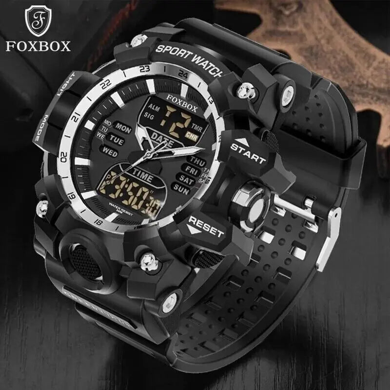 Men Military Watch Digital 50m Waterproof Wristwatch LED Quartz Sport UK Free Shipping Worldwide