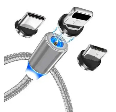 Three In One Magnetic Suction Data Cable Suitable For iPhone Huawei Xiaomi Mobile Phone Charging Cable 2A Fast Charging Free Shipping Worldwide